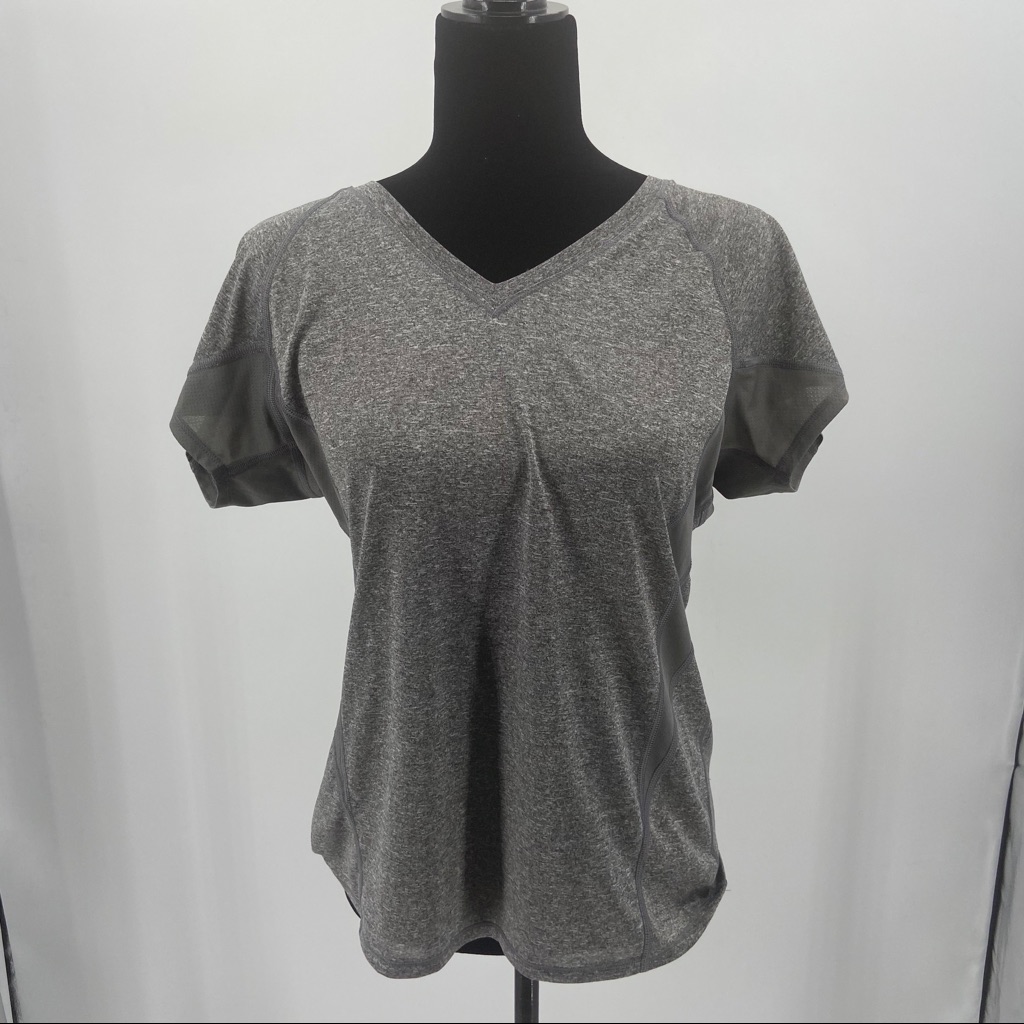 90 Degree By Reflex Workout Exercise T Shirt Short Sleeve Gray